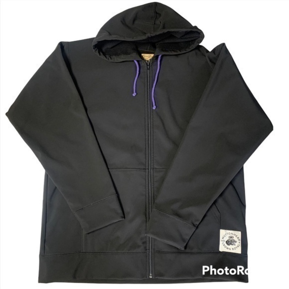 Men’s Size XL Muttonhead X Crown Royal Camping  Hoody Zip Fleece Lined Jacket